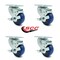 Service Caster 3.5 Inch Blue Polyurethane Wheel Swivel Top Plate Caster Set with Brake SCC SCC-20S3514-PPUB-BLUE-TLB-4 - alternate 3